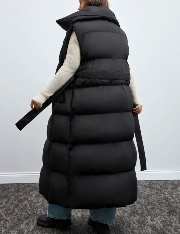 Vestă lungă Shein Curve+, negru