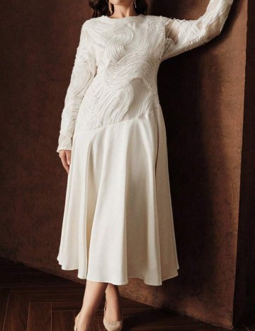 Rochie midi Shein Curve+, crem