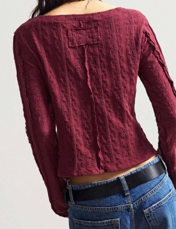 Bluză Shein, burgundy