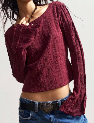 Bluză Shein, burgundy