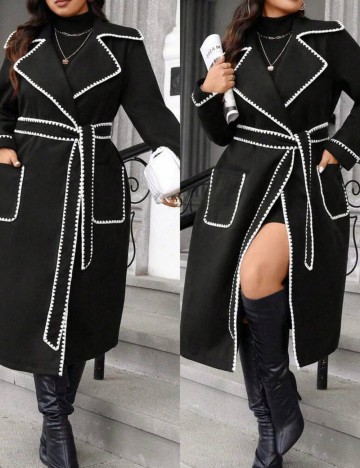 Palton Shein Curve+, negru