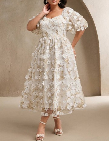 Rochie midi Shein Curve+, mix culori