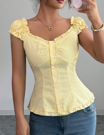 Cămașă cu m&acirc;necă scurtă Shein, mix culori