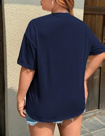 Tricou Shein Curve+, bleumarin