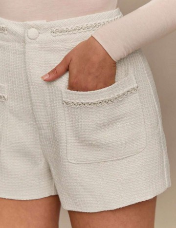 Pantaloni scurți Shein, crem