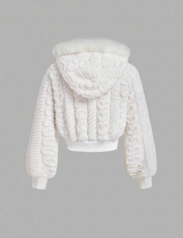 Hanorac Cu Fermoar Shein, alb