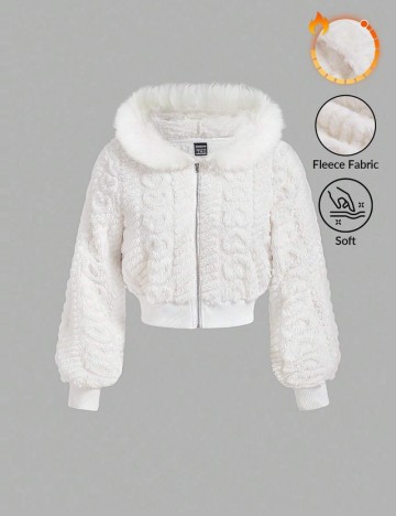 Hanorac Cu Fermoar Shein, alb