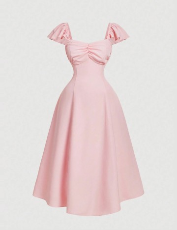 Rochie midi Shein Curve+, roz