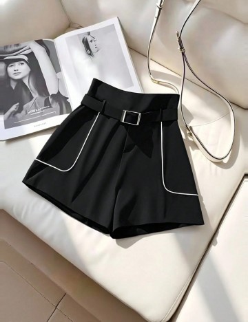 Pantaloni scurți Shein Curve+, negru