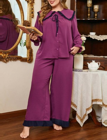 Compleu pijamale Shein Curve+, mov