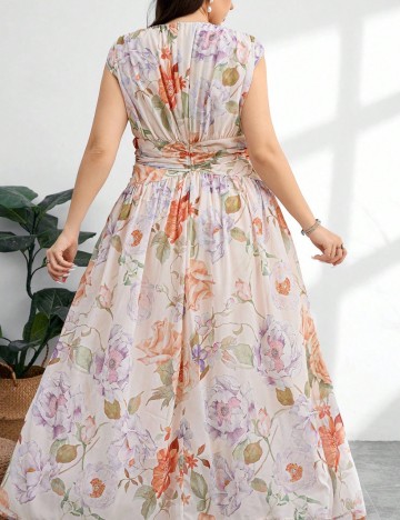 Rochie maxi Shein Curve+, mix culori