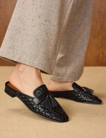 Mocasini Shein MOTF, negru