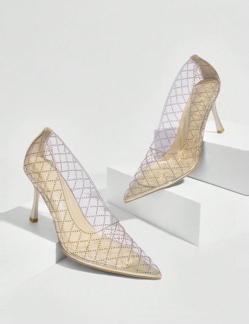 Pantofi cu toc Shein CUCCOO, transparent