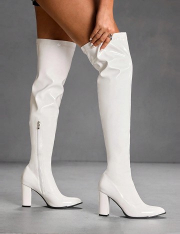 Cizme cu toc Shein, alb