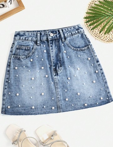 Fustă de blugi Shein, albastru