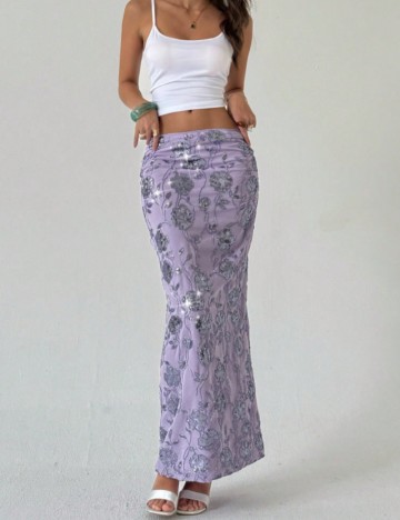 Fustă maxi Shein, mov