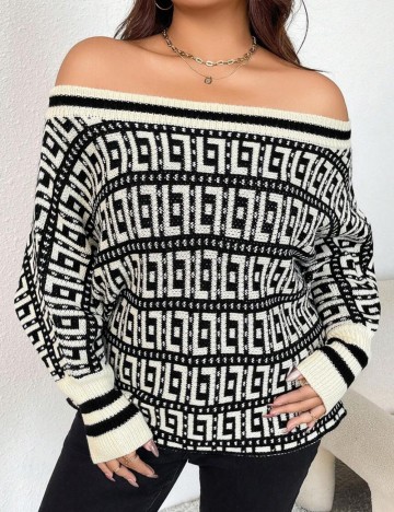 Pulover Shein Curve+, mix culori