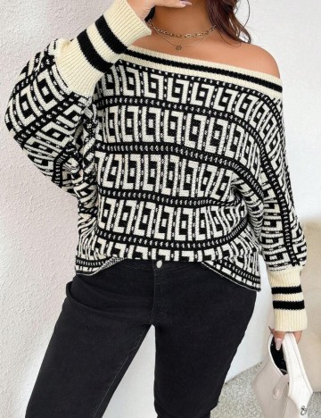 Pulover Shein Curve+, mix culori