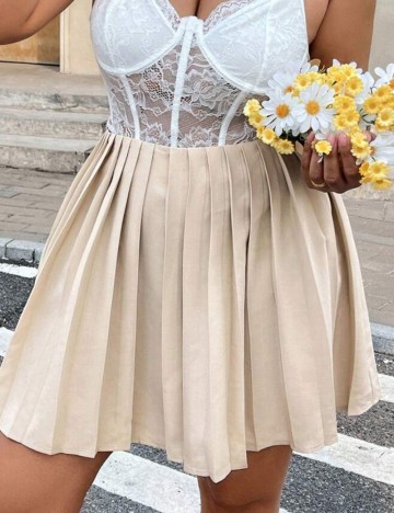 Fustă mini Shein Curve+, bej