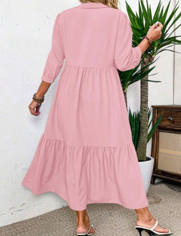 Rochie maxi Shein Curve+, roz