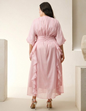 Rochie midi Shein Curve+, roz