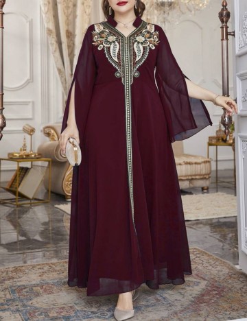 Rochie maxi Shein Curve+, vișiniu