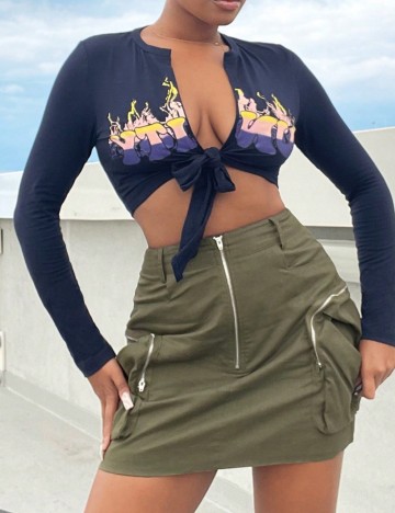 Fustă mini Shein, verde