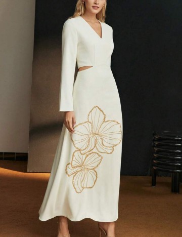 Rochie maxi Shein MOTF, crem