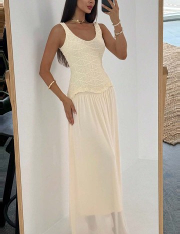 Rochie maxi Shein, crem