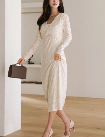 Rochie maxi Shein, crem