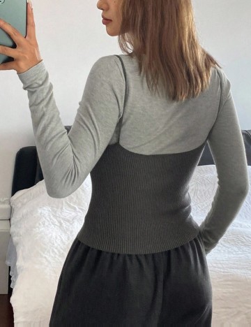 Set Bluza și Maiou Shein DAZY, gri