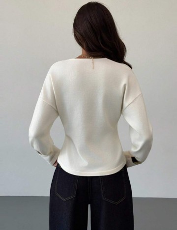 Bluză cu nasturi Shein, crem