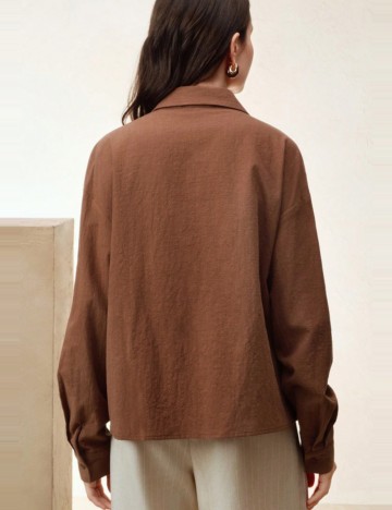 Cămașă Shein Anewsta, maro