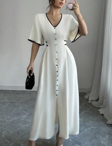 Rochie maxi Shein, crem