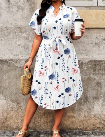 Rochie midi Shein Curve+, mix culori