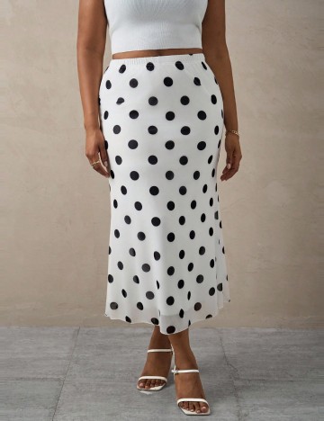 Fustă maxi Shein Curve+, alb