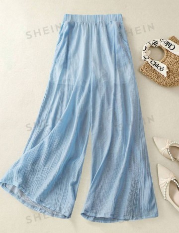 Pantaloni Shein Curve+, albastru