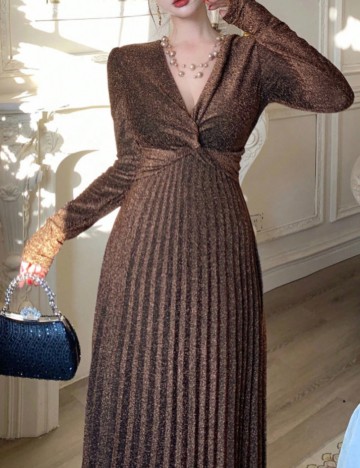 Rochie maxi Shein DAZY, bronz