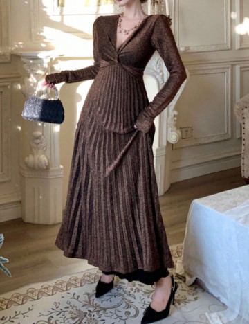 Rochie maxi Shein DAZY, bronz