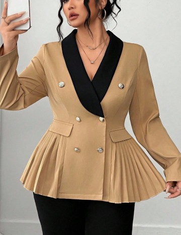 Cămașă Shein Curve+, maro