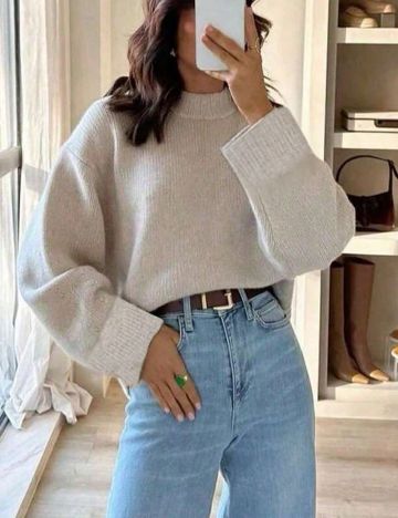 Pulover Shein Curve+, bej