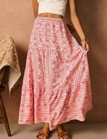 Fustă maxi Shein, mix culori