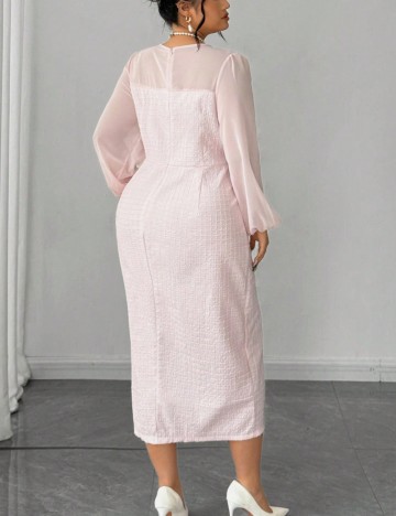 Rochie midi Shein Curve+, roz