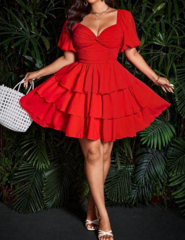 Rochie mini Shein Curve+, roșu