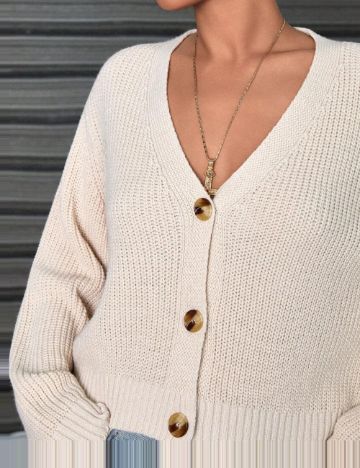 Bluză cu nasturi Shein, crem