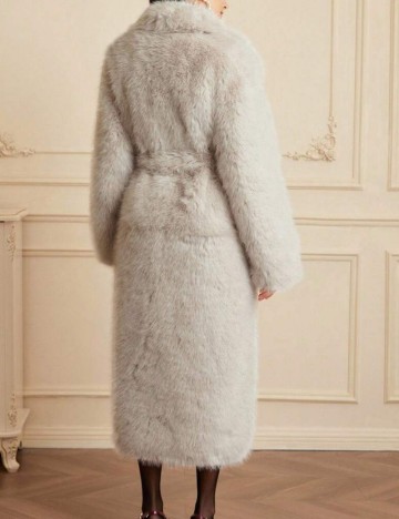 Haină De Blană Shein, bej