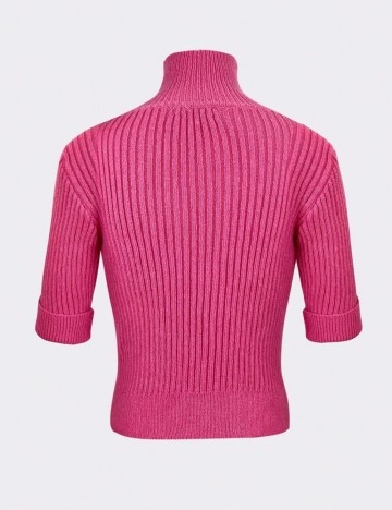 Pulover cu m&acirc;necă scurtă Shein, roz