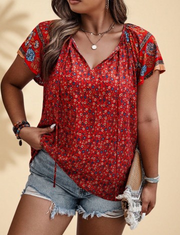 Cămașă cu m&acirc;necă scurtă Shein, mix culori