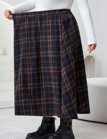 Fustă maxi Shein Curve+, mix culori