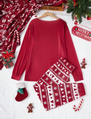 Compleu pijamale Shein, roșu